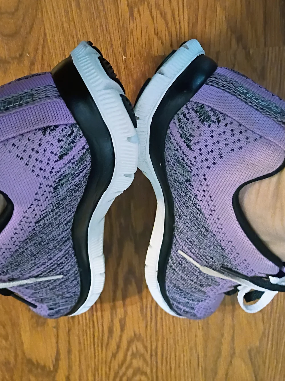 Skechers Lavender Knit Lace-Up Sneakers